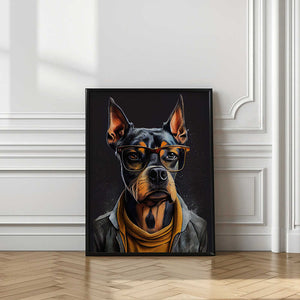 Tablou înramat „Dog hipster 1” de Justyna Jaszke