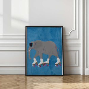 Tablou înramat „Rollerskating elephant” de Sarah Manovski