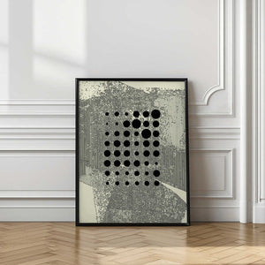 Tablou înramat „Black Geometric Circles” de Petr Strnad