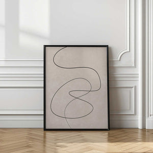 Tablou înramat „Minimal Line Art Abstract Drawing 02” de Little Dean