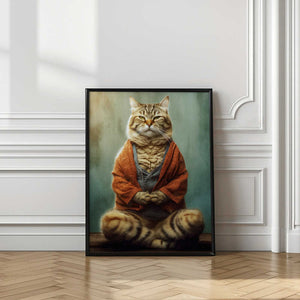 Tablou înramat „Cat yoga 1” de Justyna Jaszke