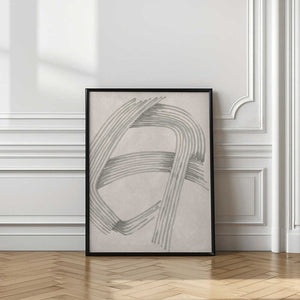 Tablou înramat „Abstract Grey Intersections 02” de Lucrecia Caporale