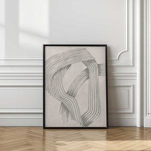 Tablou înramat „Abstract Grey Intersections 01” de Lucrecia Caporale