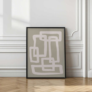 Tablou înramat „Sage Green Abstract Shapes” de Natasha Playell