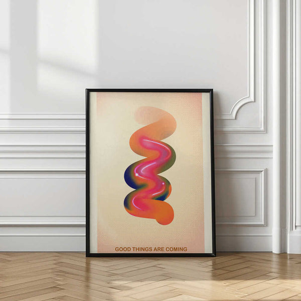 Tablou înramat „RETRO GRAPHIC NO.17 / GOOD THINGS ARE COMING” de The Art Concept