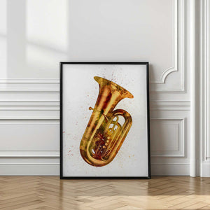 Tablou înramat „Tuba Abstract Watercolor” de Michael Tompsett