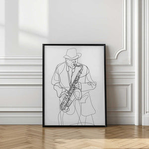 Tablou înramat „Line Art Musican 2” de Justyna Jaszke