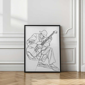 Tablou înramat „Line Art Musican 3” de Justyna Jaszke