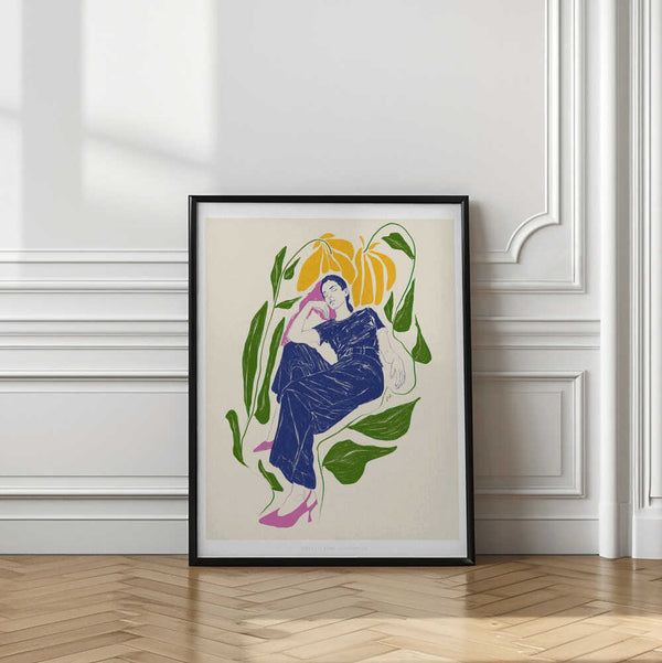 Tablou înramat „Jlr Quiet in the garden” de Jenny Liz Rome