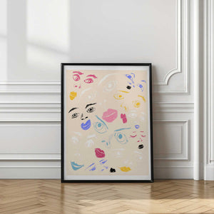 Tablou înramat „Pandc Faces Copy” de Jenny Liz Rome