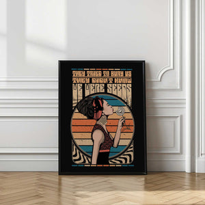 Tablou înramat „Peace Hippie Quote” de Retrodrome