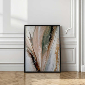 Tablou înramat „Flowing Patterns In Earth Tones And Green Hues” de Alpenglow Workshop