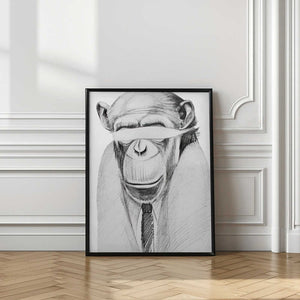 Tablou înramat „Monkey Wearing A Suit And Tie” de Violeta Vollmer