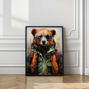 Tablou înramat „Bear Watercolor Animal Art (2)” de Justyna Jaszke