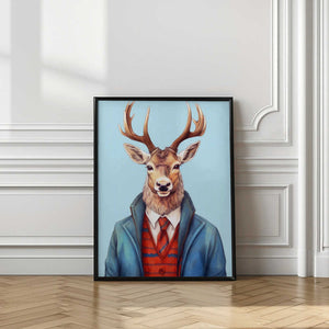 Tablou înramat „Caribou Watercolor Animal Art” de Justyna Jaszke