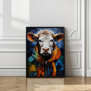 Tablou înramat „Cow Watercolor Animal Art” de Justyna Jaszke