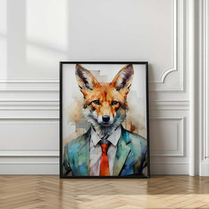 Tablou înramat „Fox Watercolor Animal Art (2)” de Justyna Jaszke