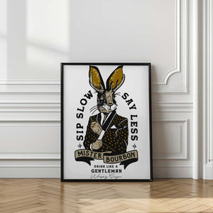 Tablou înramat „Mister Bourbon Jackalope In Smoking Jacket” de The Whiskey Ginger