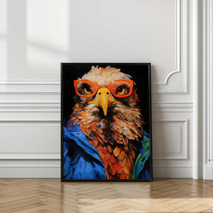 Tablou înramat „Eagle Hipster Watercolor Animal Art” de Justyna Jaszke