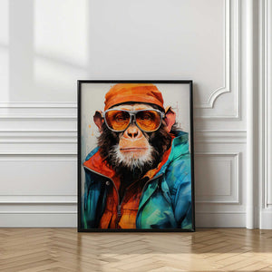 Tablou înramat „Gorilla Watercolor Animal Art” de Justyna Jaszke