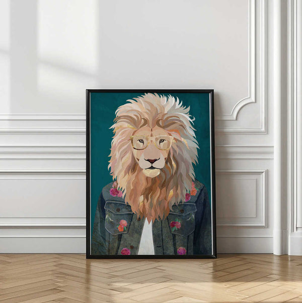 Tablou înramat „Golden fashion lion 2” de Sarah Manovski