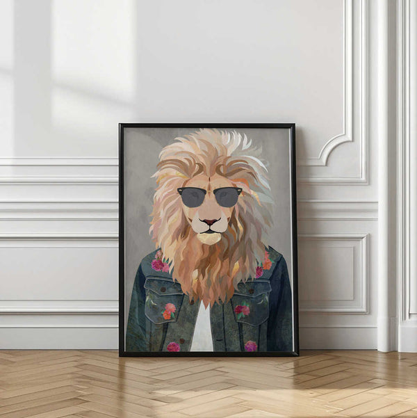 Tablou înramat „Golden fashion lion 4” de Sarah Manovski