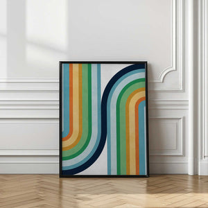 Tablou înramat „Colorful curved lines 2” de Vitor Costa