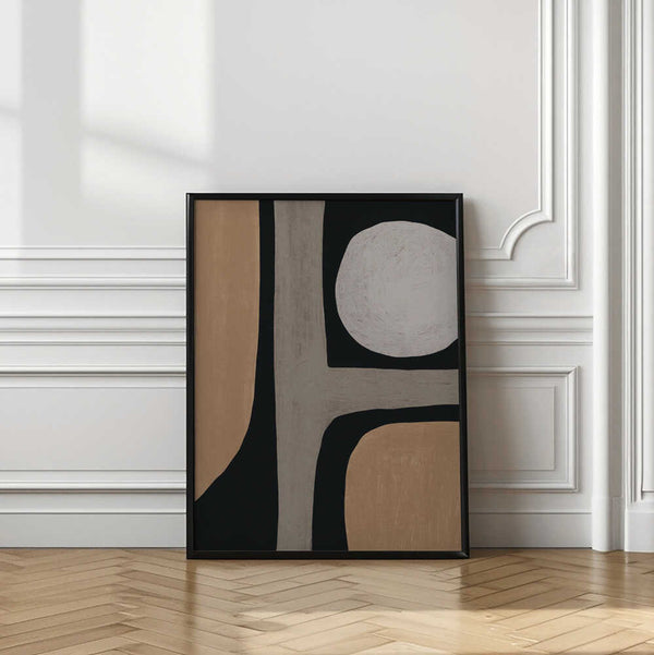 Tablou înramat „Normal grey organic shape” de Little Dean