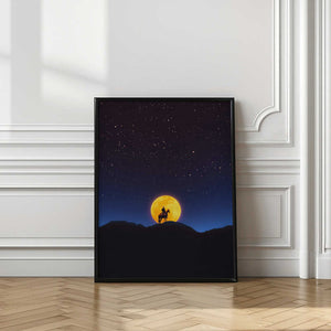 Tablou înramat „The Rider and the Moon” de Taudalpoi