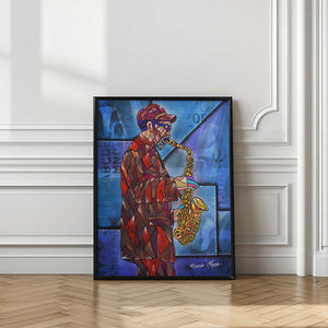 Tablou înramat „Sax man” de Ricardo Maya