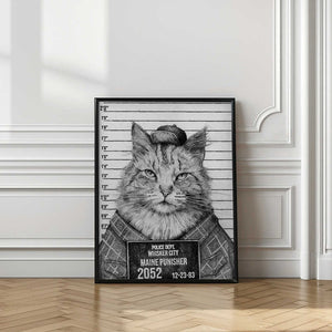 Tablou înramat „Cat In A Police Lineup” de Mike Koubou