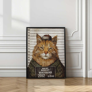 Tablou înramat „Cat In A Police Lineup” de Mike Koubou