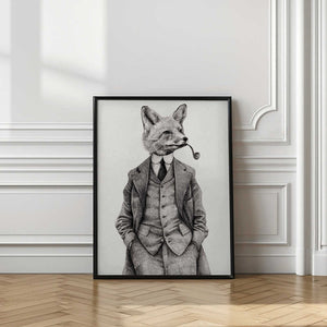 Tablou înramat „The Vintage-style Fox” de Mike Koubou