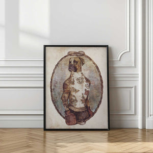 Tablou înramat „Tattooed Boxer Pup” de Mike Koubou