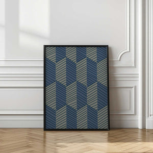 Tablou înramat „Geometric Pattern with Repeating Rhombus Shapes” de Annick