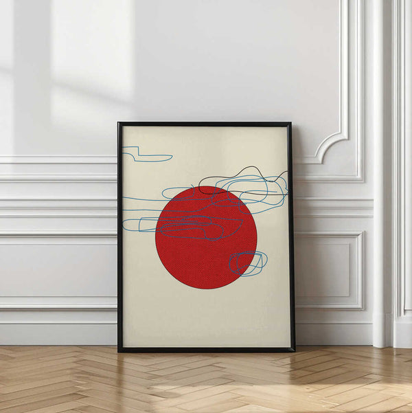 Tablou înramat „Bold Red Circles” de Nicholas