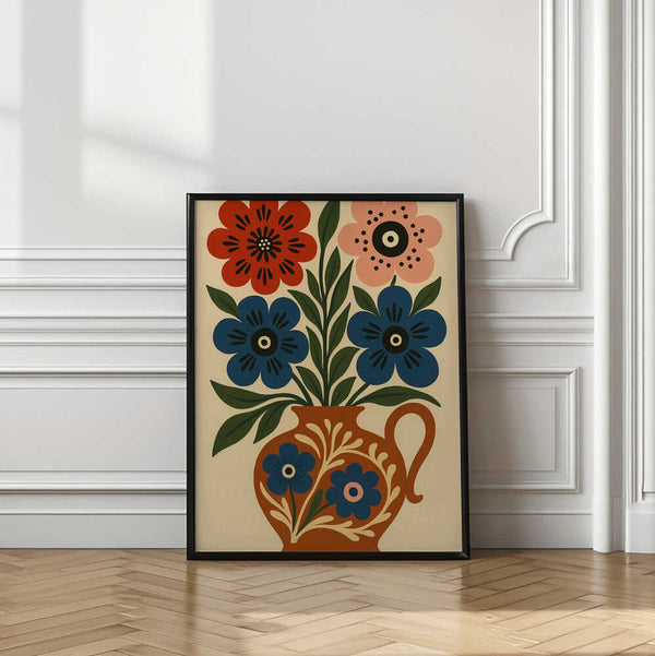 Tablou înramat „Floral Vase Delight” de Marianne Bassil