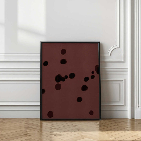 Tablou înramat „Dark Cocoa Dots” de Mela Patterns