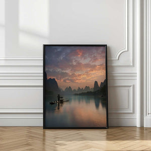 Tablou înramat „Li River Sunrise” de Yan Zhang