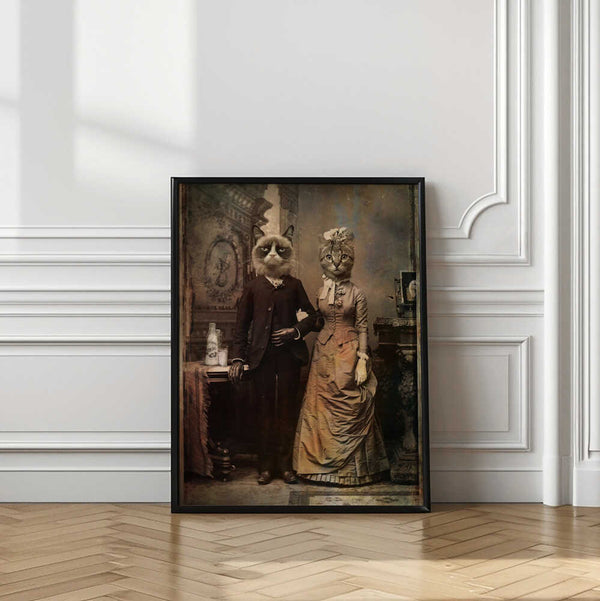 Tablou înramat „Cat Couple” de DDiArte