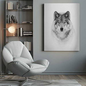 Tablou canvas „Portrait of a Timber Wolf” de Jim Cumming