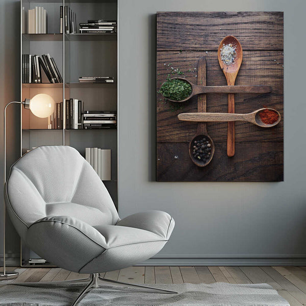 Tablou canvas „Wooden Spoons With Colorful Spices” de Karina Aleksandrova