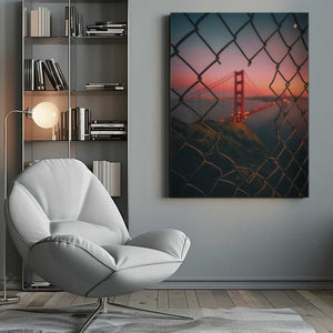 Tablou canvas „Golden Gate Caged” de David George