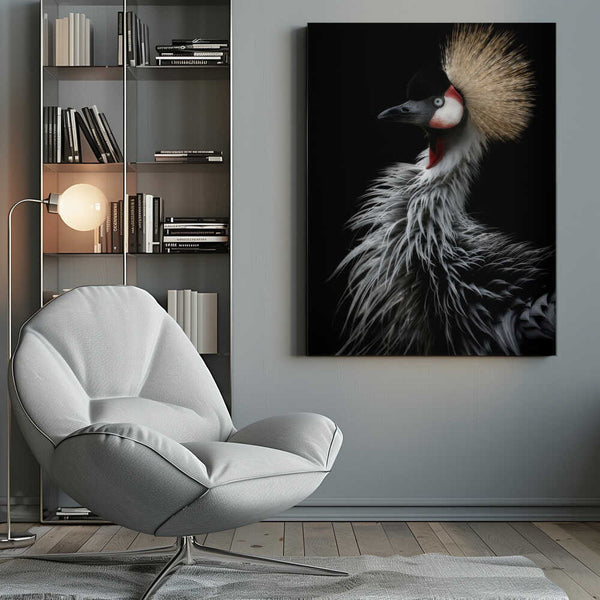 Tablou canvas „Crowned crane's portrait” de Eiji Itoyama