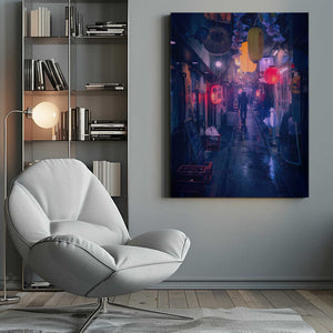 Tablou canvas „Tokyo Blue Rain” de Javier de la Torre
