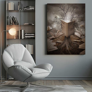 Tablou canvas „Old Tree Reading Story Book” de Angela Waye
