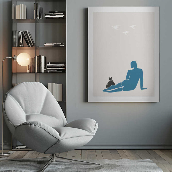 Tablou canvas „Woman and Cat” de Pictufy Studio II