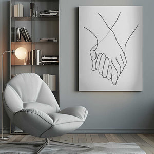 Tablou canvas „Holding Hands Lines” de Pictufy Studio II