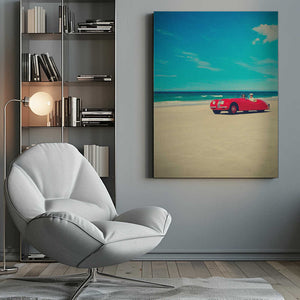 Tablou canvas „The red car” de Massimo Della Latta