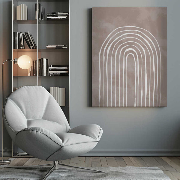Tablou canvas „Arch_one way_003_white” de Pictufy Studio II